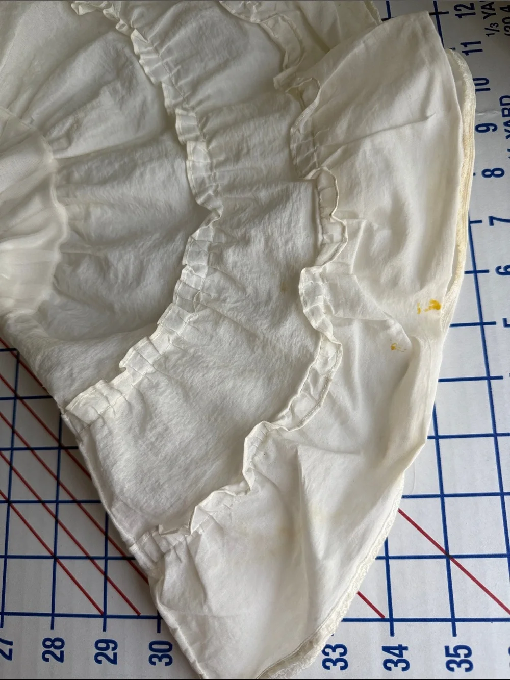 Vintage Child/Doll Slip Petticoat Heirloom Sewing Fabric White Sheer Ruffles